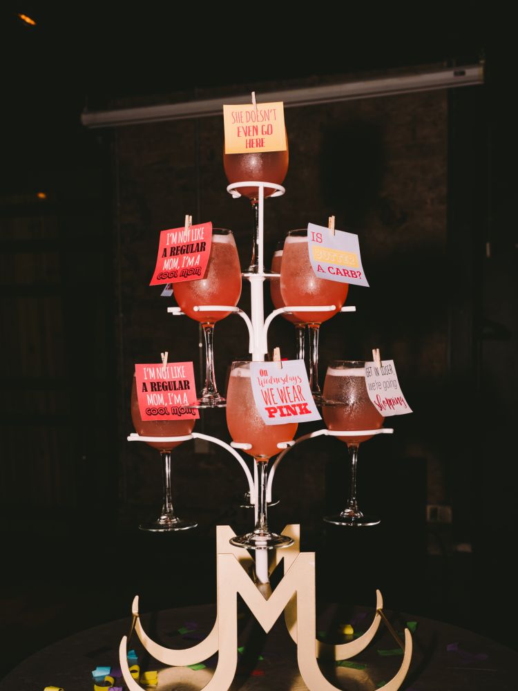 a cocktail tree with mean girl cocktails at revolutions bars