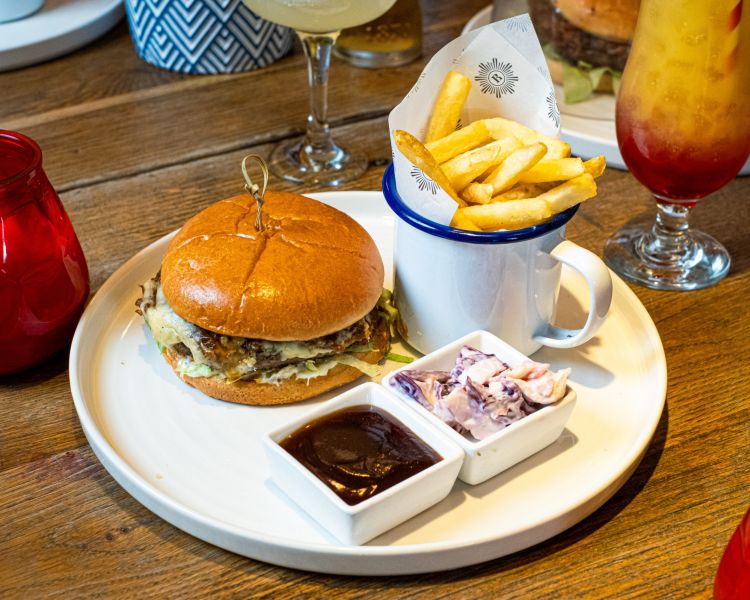 Burger at revolutiuon bars