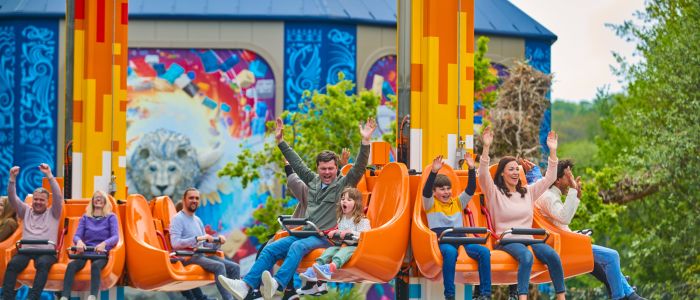 people on a ride at legoland
