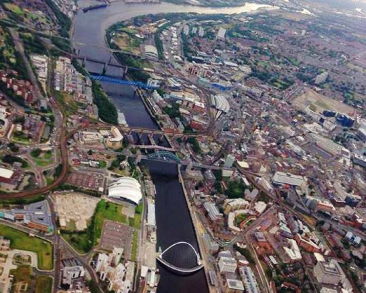 30 minute newcastle and angel of the north helicopter sightseeing tour