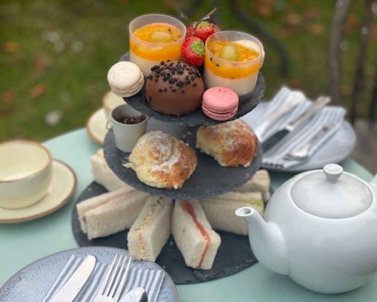 Cornish afternoon tea on cake stand