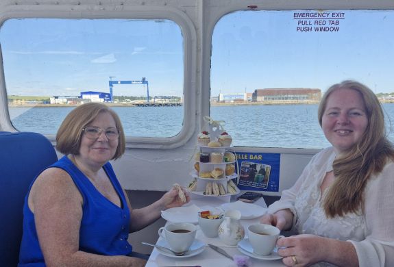 two ladies enjoying the blackness castle cruise