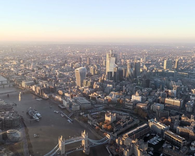 aerial view of london
