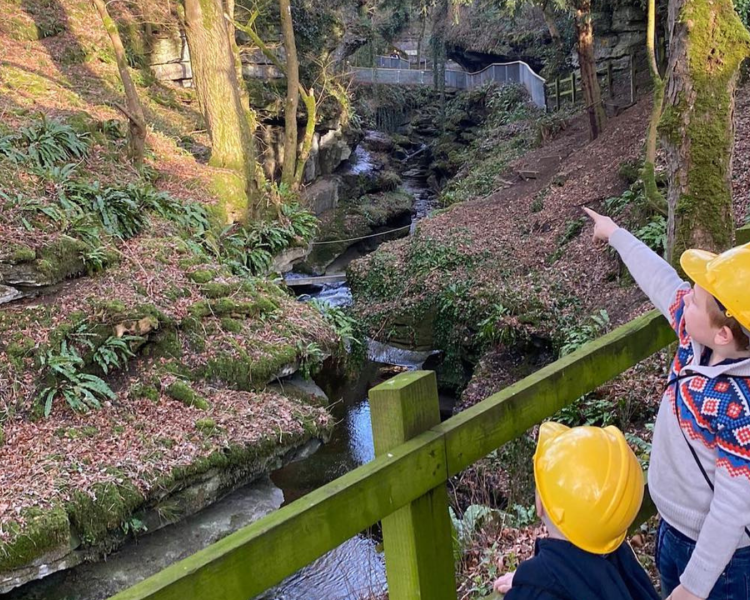 Children at How Stean Gorge