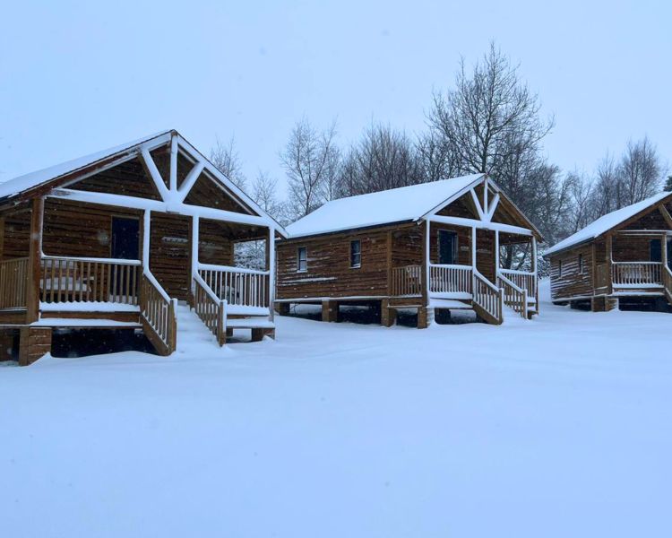 How stean cabins in snow
