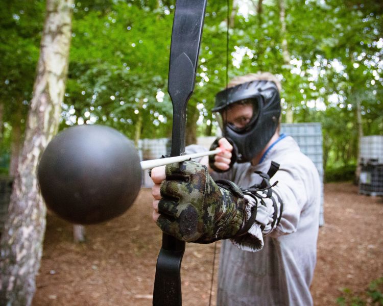 Man on combat archery experience