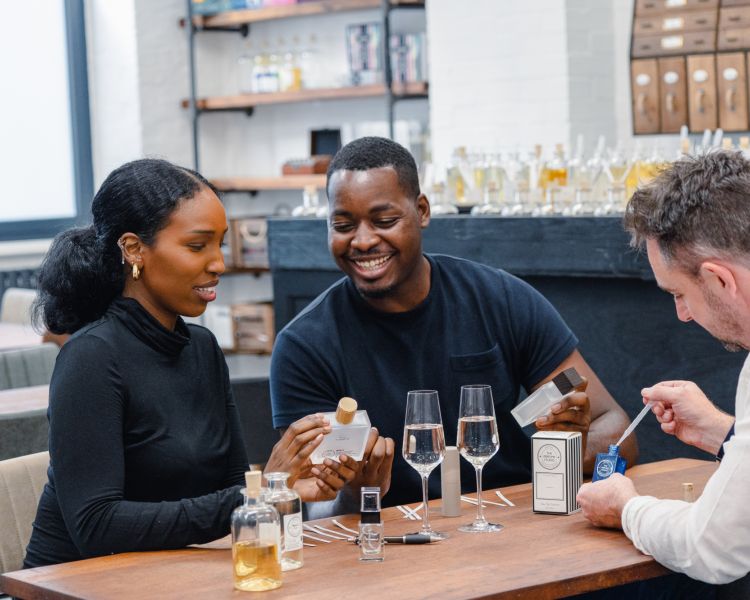 Choosing bottles perfume making experience