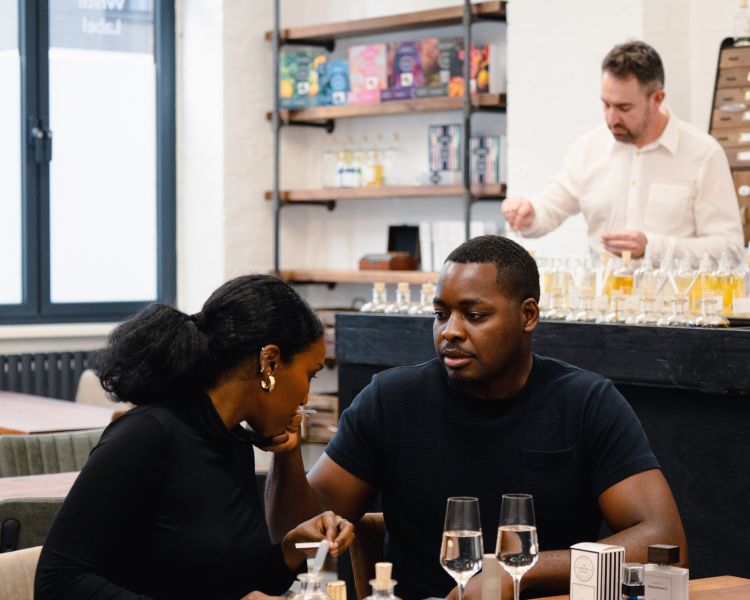 Choosing fragrance notes on perfume making experience