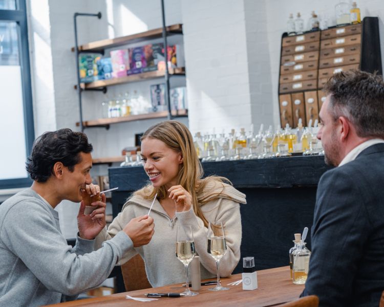 Couple on perfume making experience