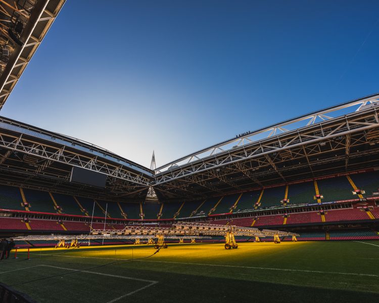 View of pitch at principality stadium at zip world cardiff