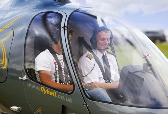Student and instructor in cockpit of cabri helicopter