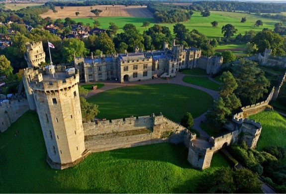 Warwick castle exterior high view