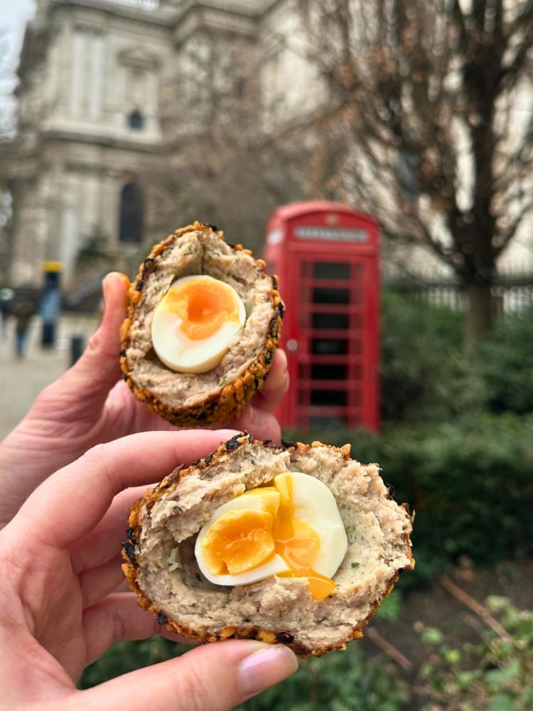 Scotch egg eaten on a mystery food tour in london