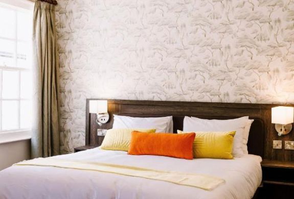 Double bed hotel room