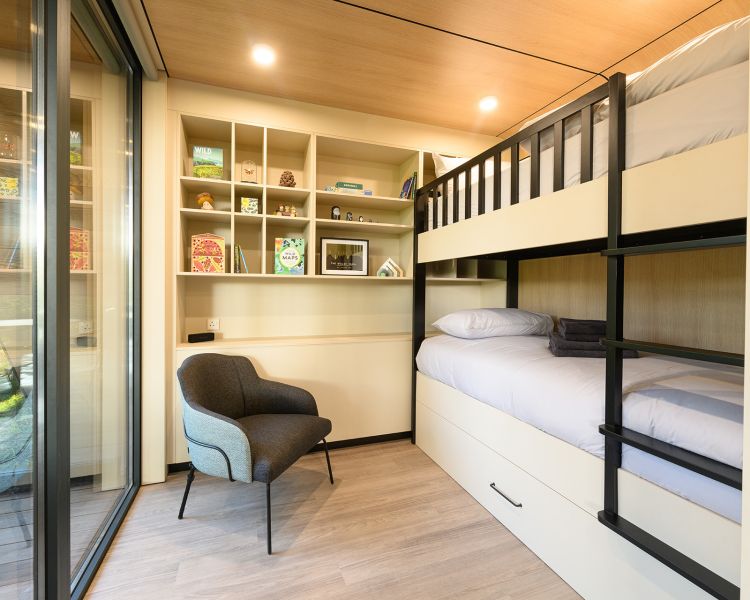 Bunk beds in forest lodge