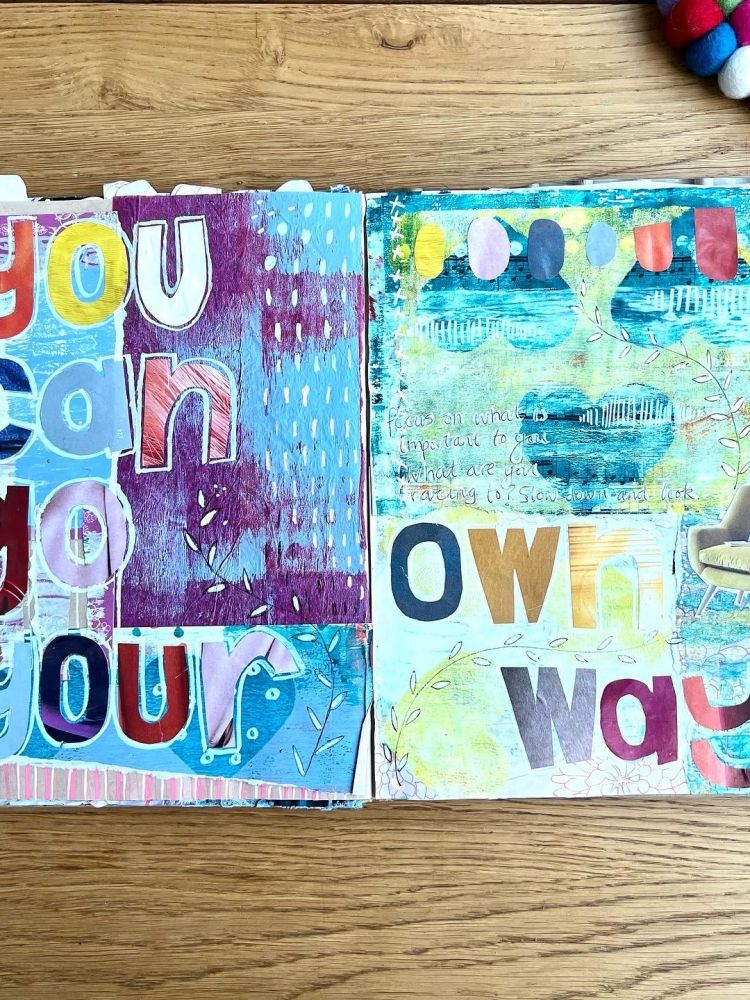 example of sketchbook designs done on a journaling workshop