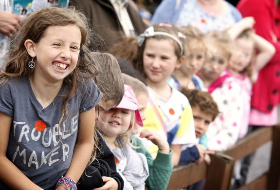 children having fun visiting hoo farm in shropshire