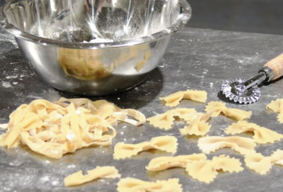 pasta shapes made on a pasta making workshop in melton mowbray