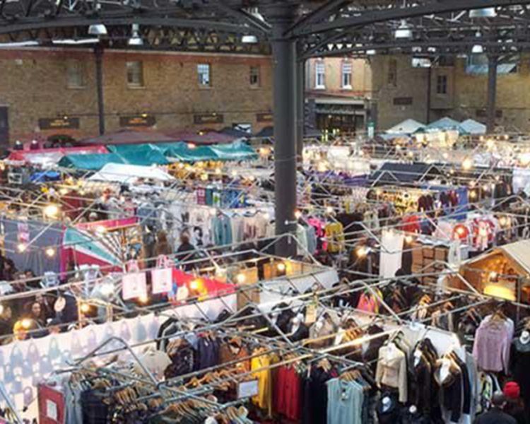 view of an indoor market on an exotic london east end food tour