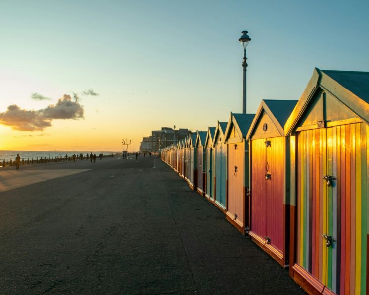Brighton colourful beach huts