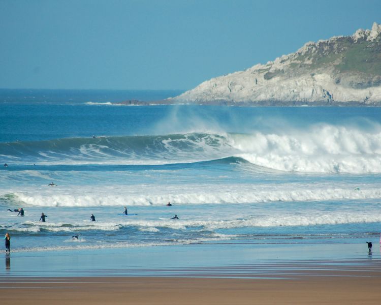 Woolacombe beach on north devon coast