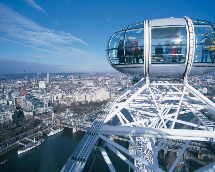 pod on the london eye with london views beyond