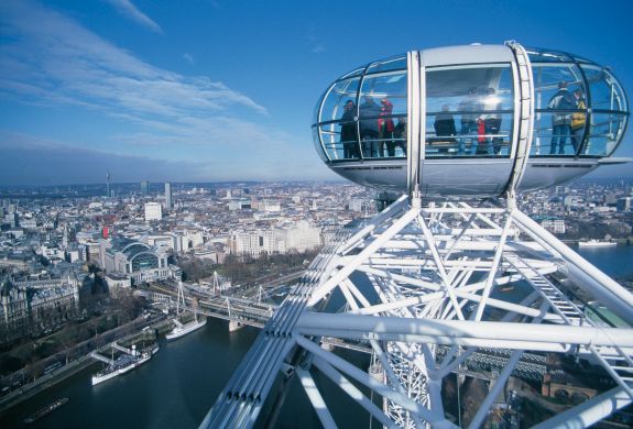 pod on the london eye with london views beyond