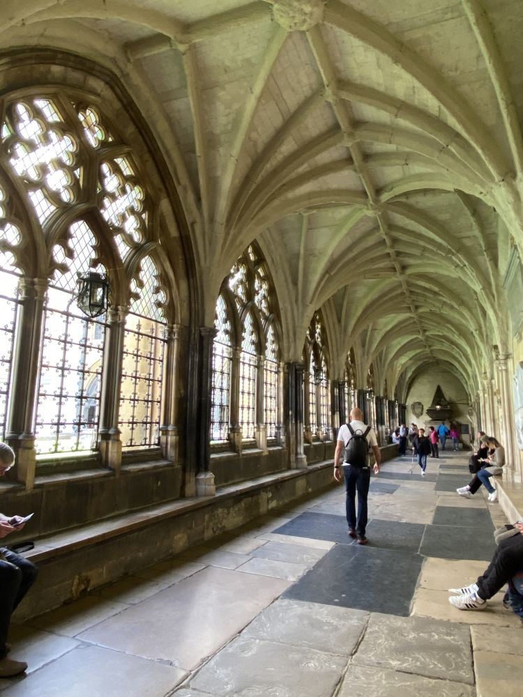 the inside of westminster abbey showing vaulted ceilings and big windows