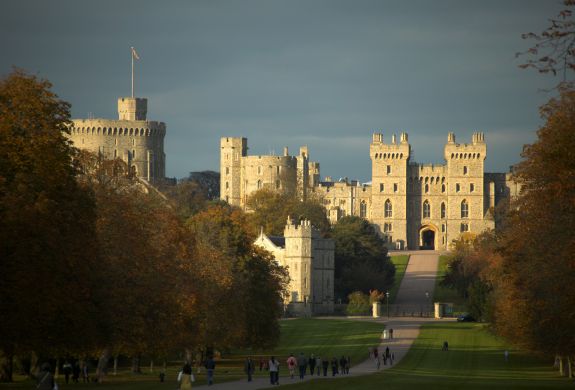 view of windsor castle seen from the gardens