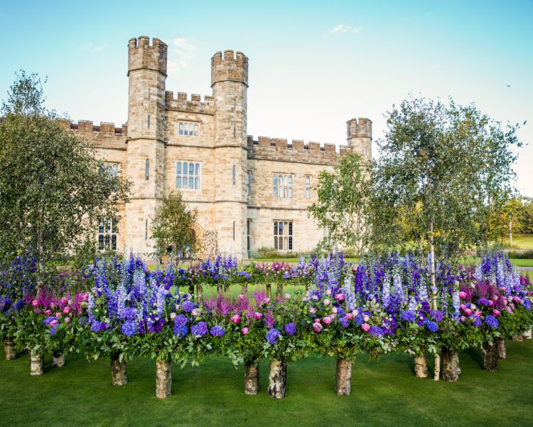 leeds castle seen on a  sunny day