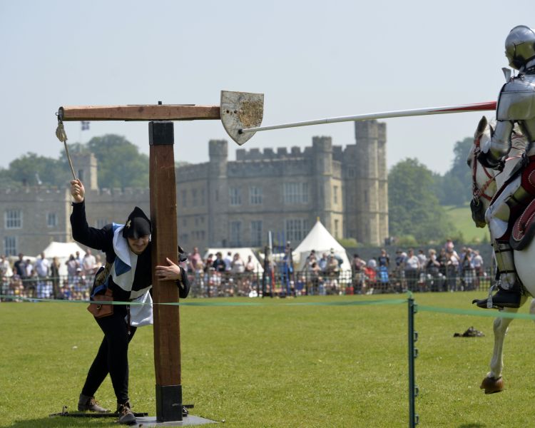 a medieval jousting display at leeds castle