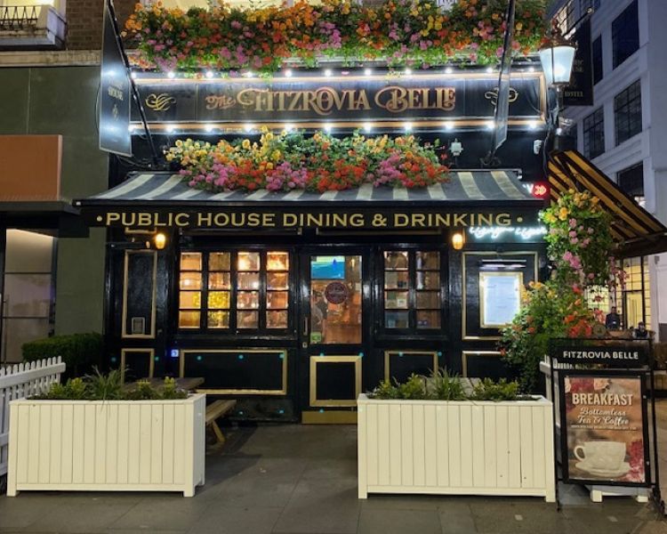 meal with drink in london pub