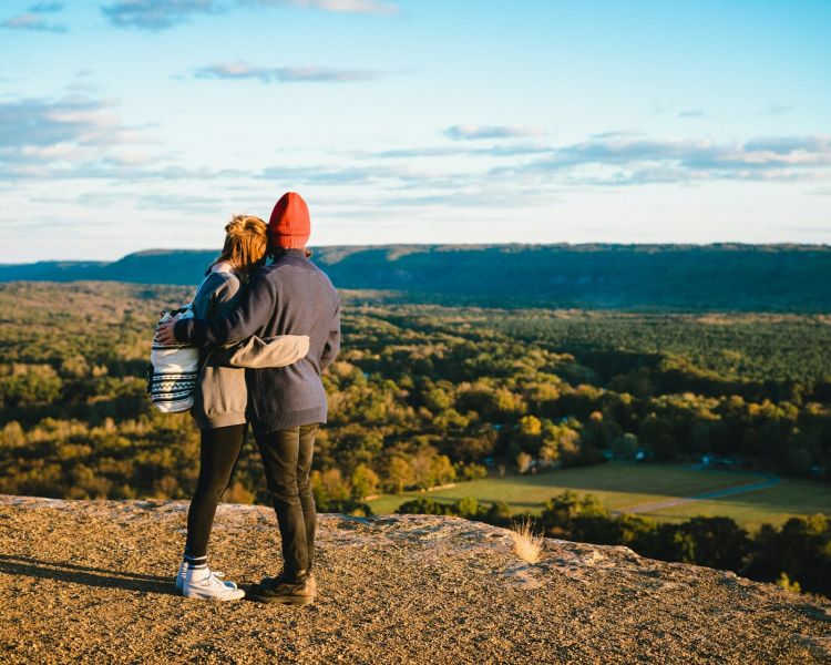 couple overlooking countryside