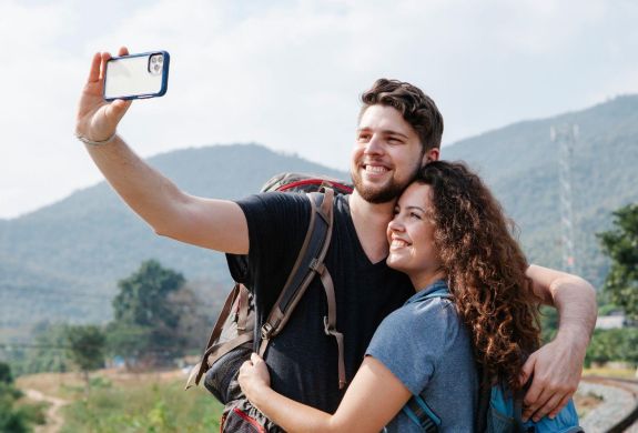 couple overlooking countryside