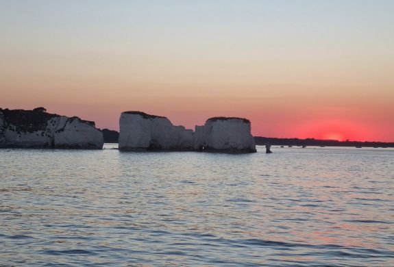 Old Harry Rocks red sunset