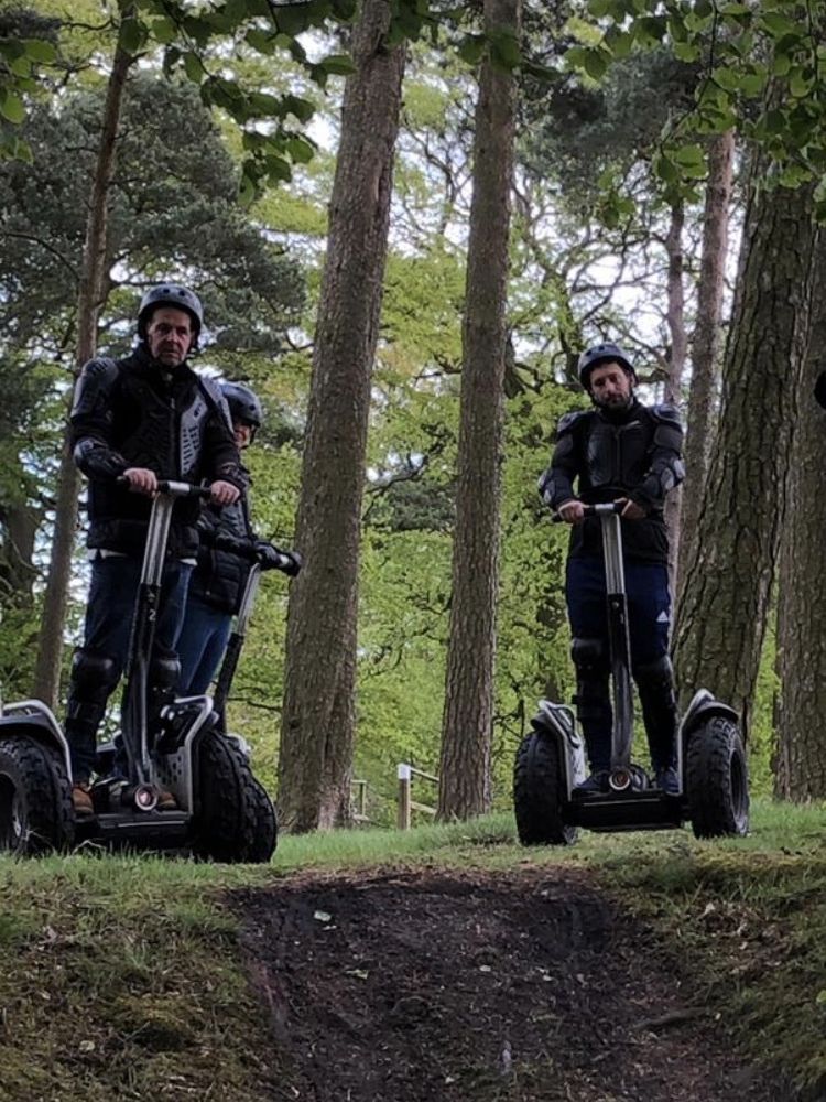 two people on segway experience in woodland