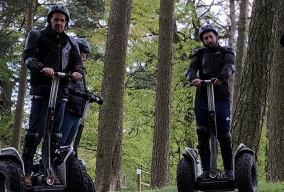 two people on segway experience in woodland