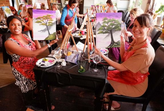 paint and sip with brush party