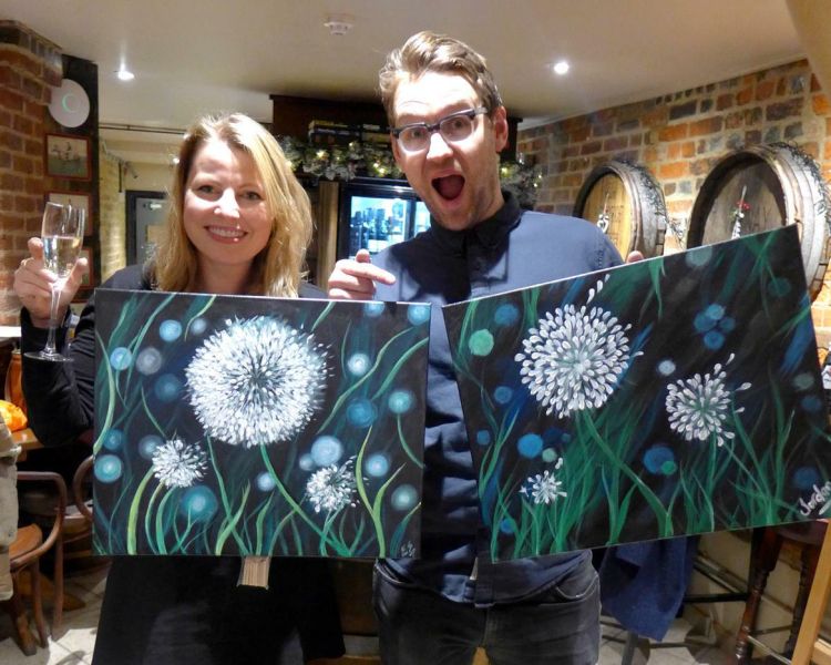 paint and sip with brush party