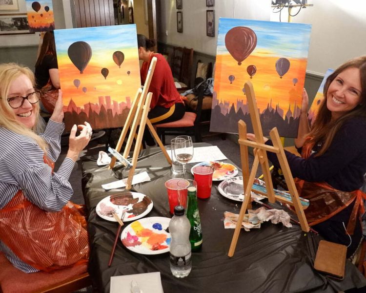 paint and sip with brush party