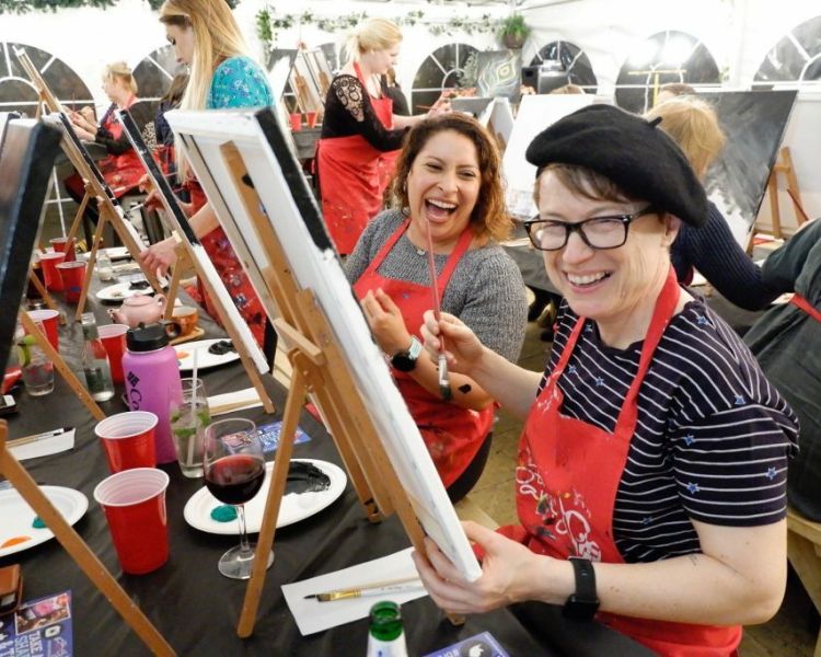 paint and sip with brush party
