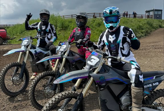 three motocross riders on a motocross experience day