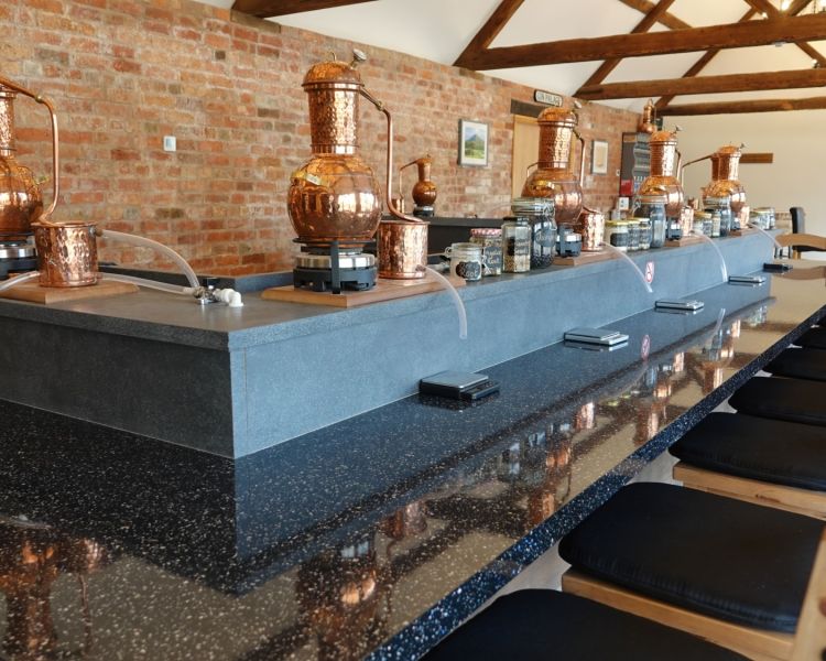 gin making stations on a gin making experience in shropshire