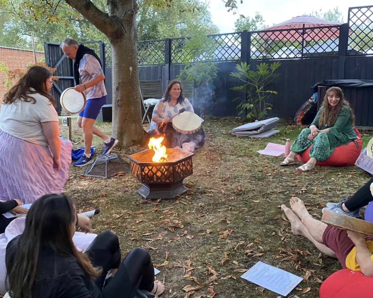 Meditation around a fire