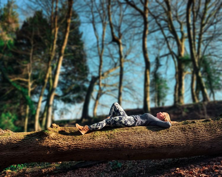 outdoor yoga and forest bathing experience