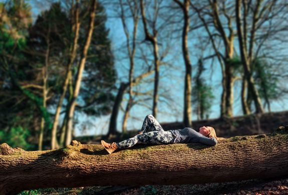 outdoor yoga and forest bathing experience