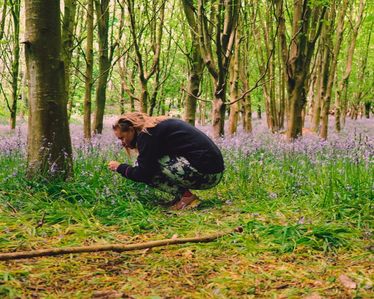 outdoor yoga and forest bathing experience