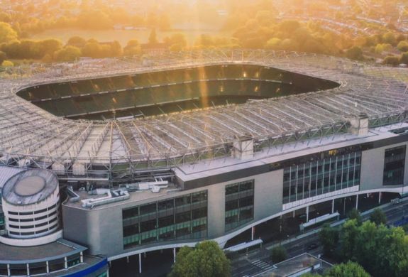 aerial view of twickenham stadium on a london break for two