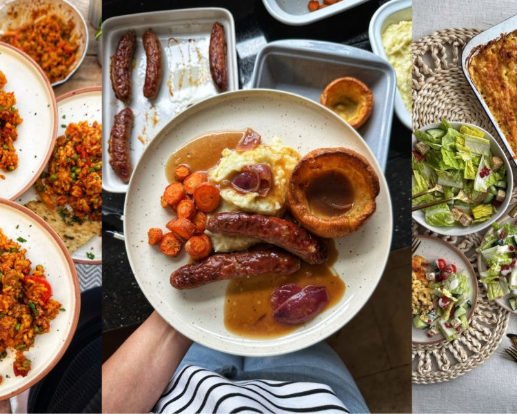 a trio of photos of the food people have made using their recipe box of ingredients