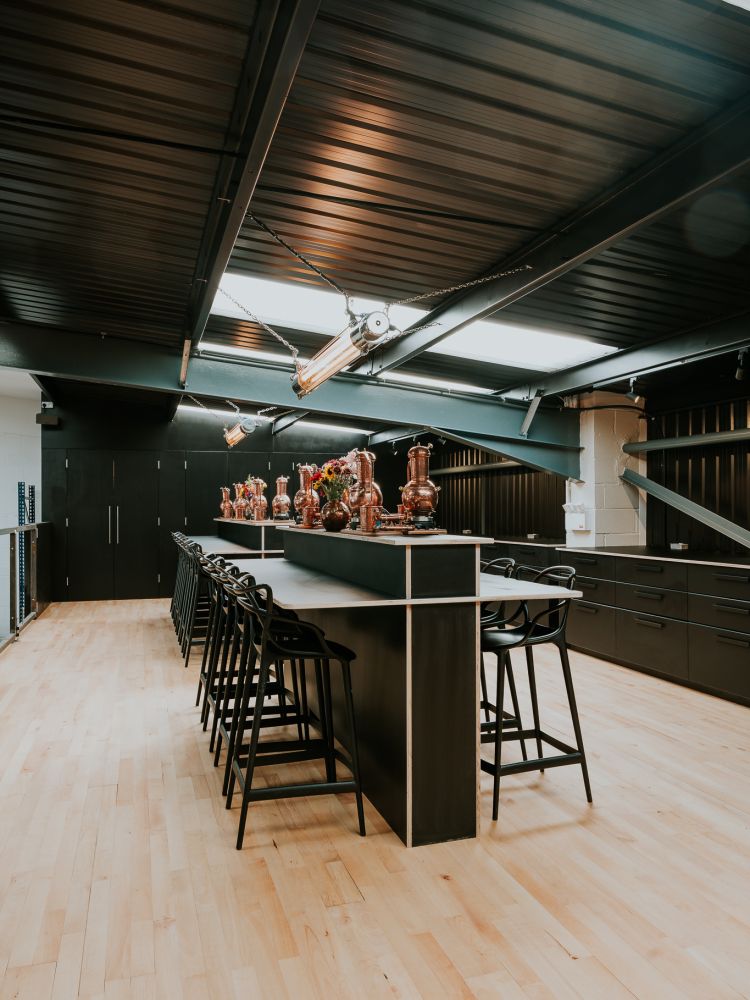 classroom for gin making experience in cheltenham